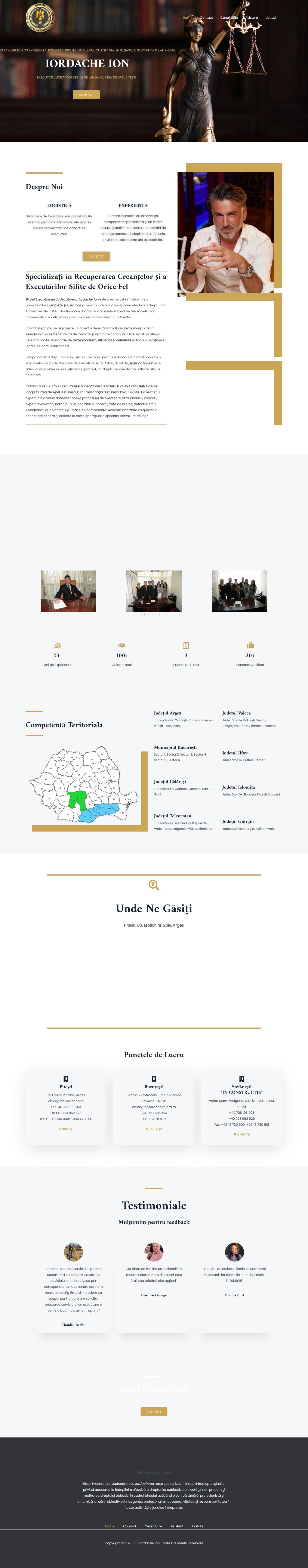 Captură din proiectul BEJ Iordache — versiunea desktop